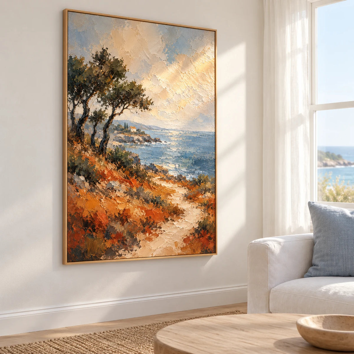 Opening Shore displayed in a living room, viewed from the left