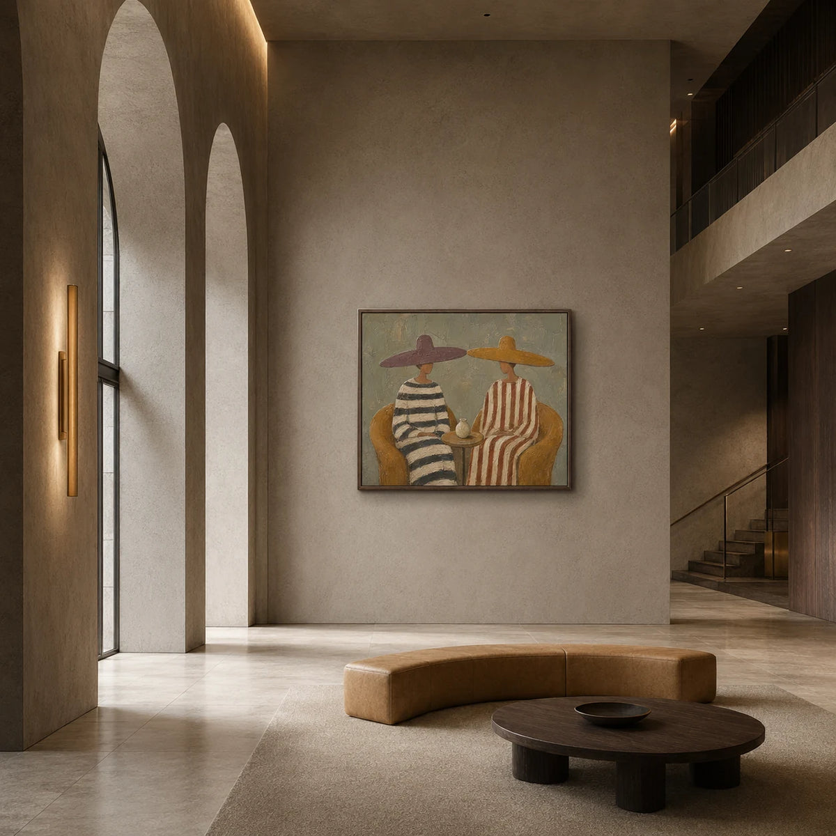 Striped Conversation - shown from a wider interior view