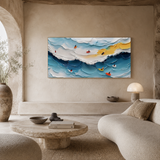 Coastal Play — hand-painted oil painting on canvas