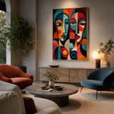 Cubist Reverie - hand-painted oil painting on canvas by Realoilart