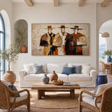 Three Silent Guardians — hand-painted oil painting on canvas