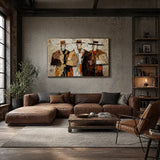 Three Silent Guardians — hand-painted oil painting on canvas