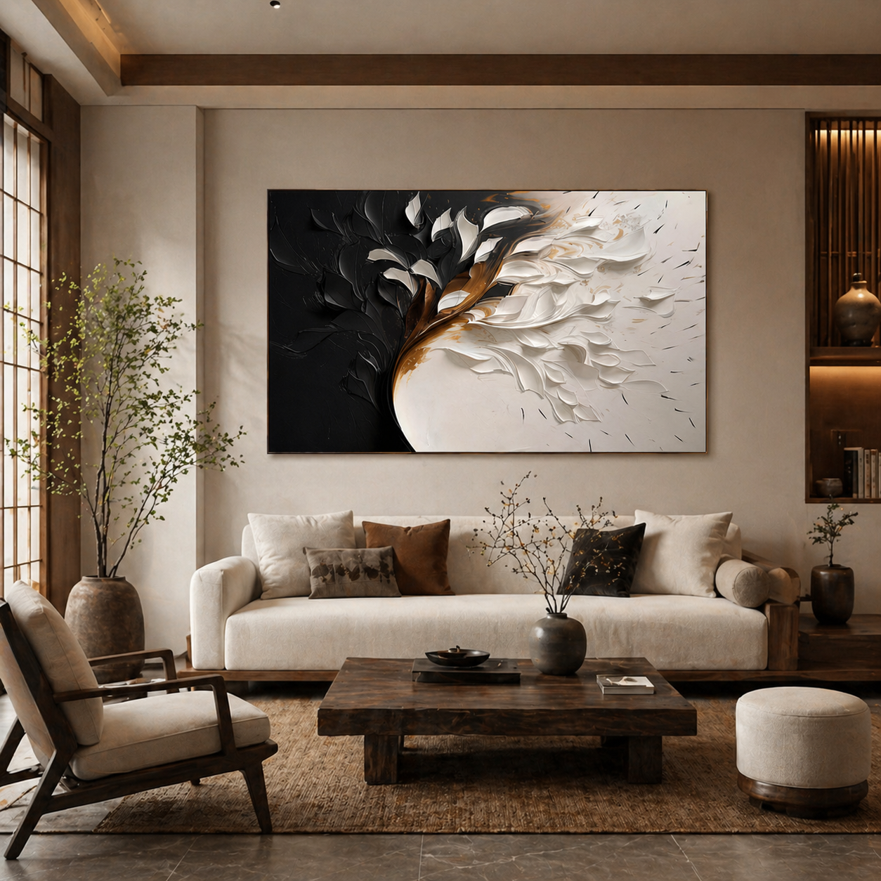 Between Light and Shadow - hand-painted floral oil painting on canvas detail 2 by Realoilart