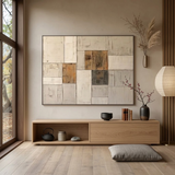 Golden Blocks — hand-painted oil painting on canvas