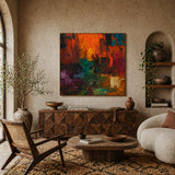 Ember City — hand-painted oil painting on canvas