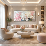 Blushing Peonies — hand-painted oil painting on canvas