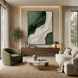 Emerald Flow — hand-painted oil painting on canvas
