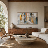 Sunlit Alley — hand-painted oil painting on canvas