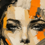 Amber Gaze abstract oil painting, hand-painted on canvas