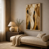 Walnut Rhythm abstract oil painting, hand-painted on canvas
