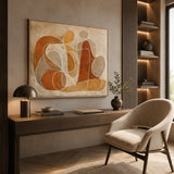 Terracotta Bloom abstract oil painting, hand-painted on canvas