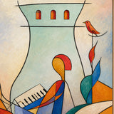 Birdsong Sonata abstract oil painting, hand-painted on canvas