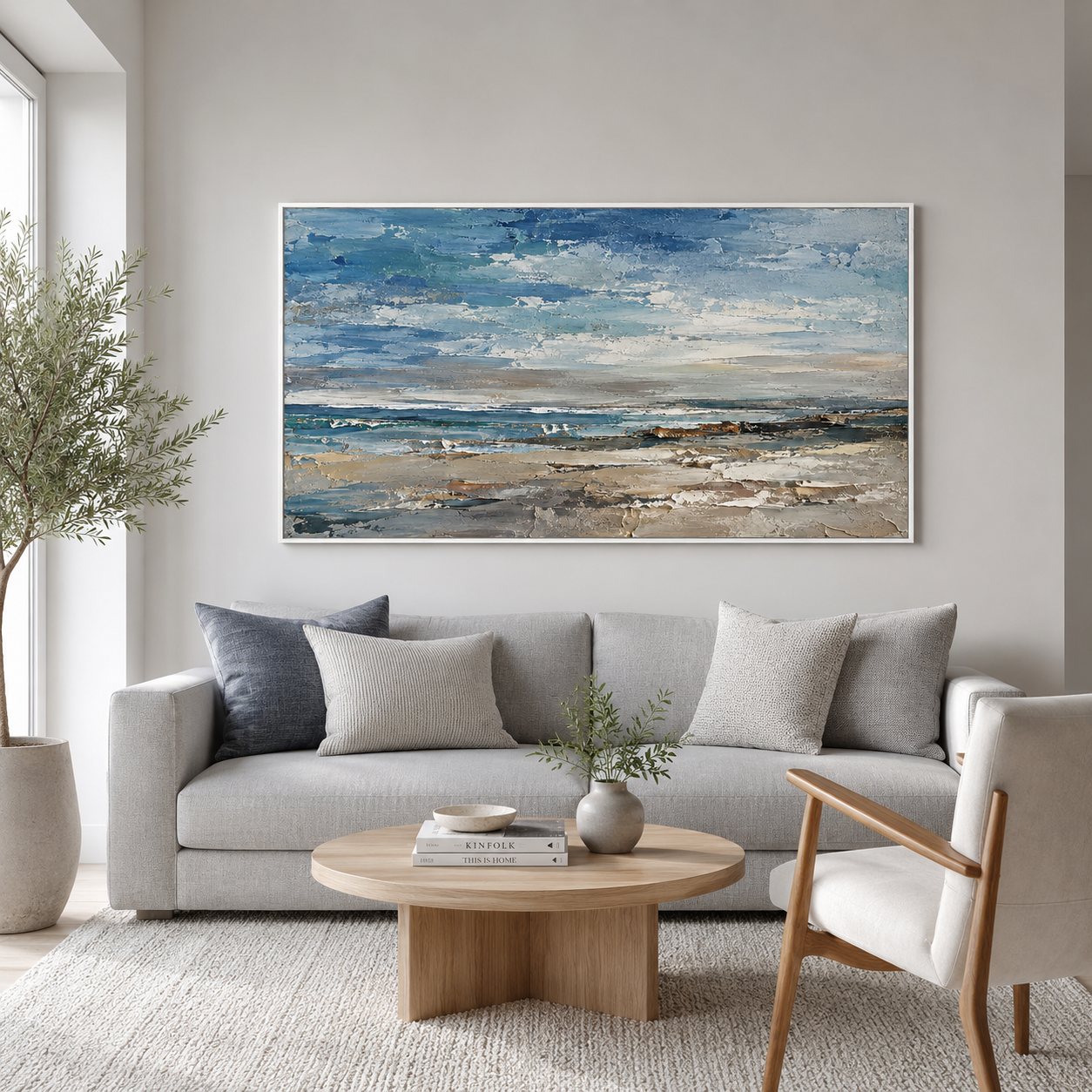 Coastal Drift - hand-painted coastal oil painting on canvas by Realoilart