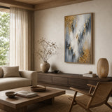 Gilded Ash abstract oil painting, hand-painted on canvas