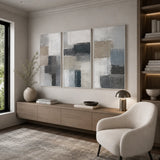 Slate Whisper abstract oil painting, hand-painted on canvas