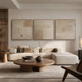 Quiet Linen abstract oil painting, hand-painted on canvas