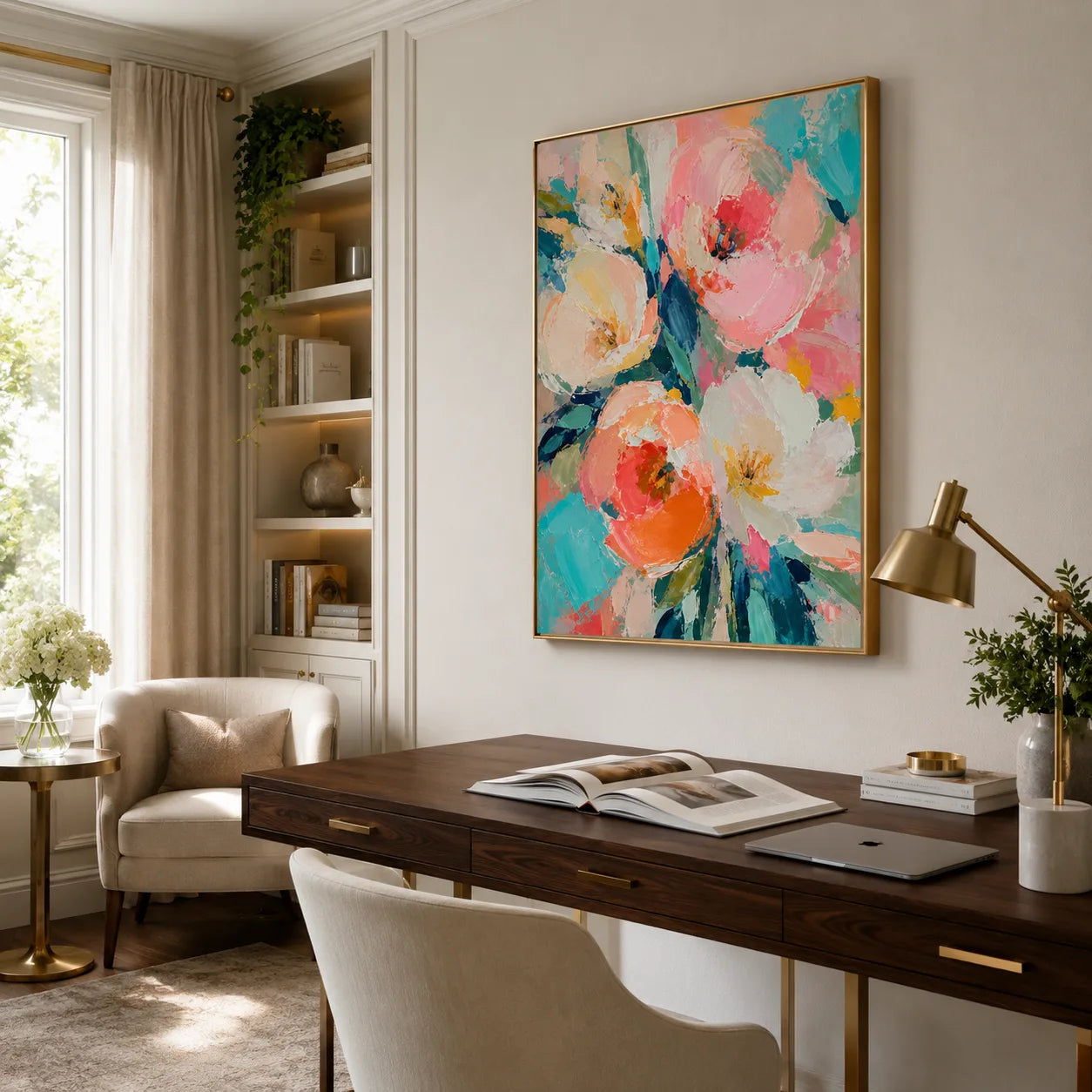 Floral Fête - hand-painted floral oil painting on canvas detail 2 by Realoilart