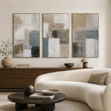 Harbor Patina abstract oil painting, hand-painted on canvas