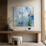 Misty Garden abstract oil painting, hand-painted on canvas