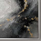 Obsidian Veil abstract oil painting, hand-painted on canvas