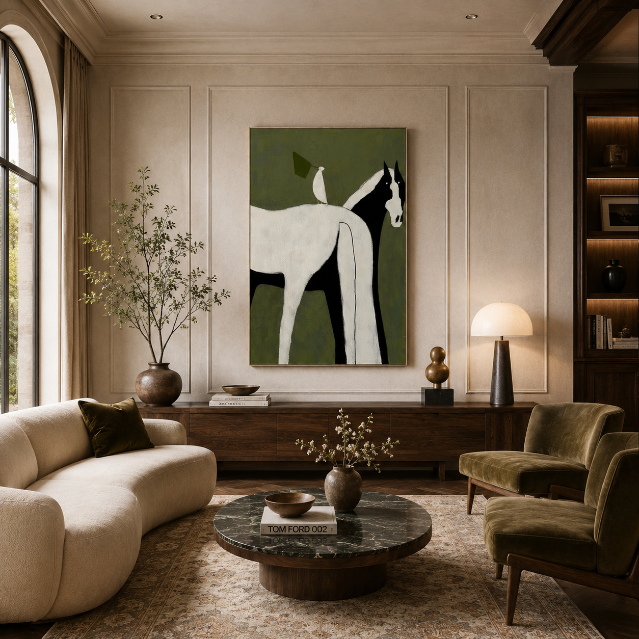 Quiet Companion - hand-painted horse oil painting on canvas by Realoilart