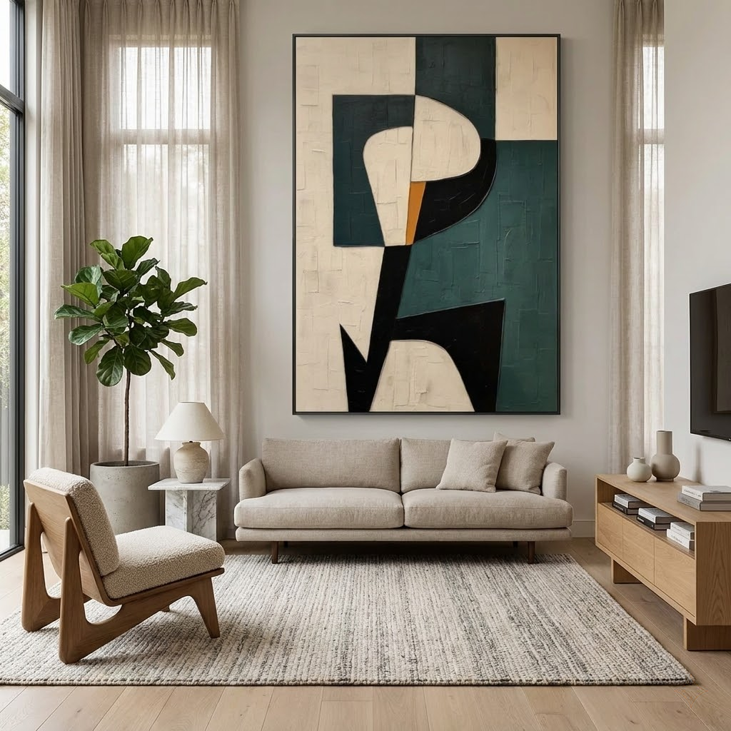 Modern Totem - hand-painted portrait oil painting on canvas by Realoilart