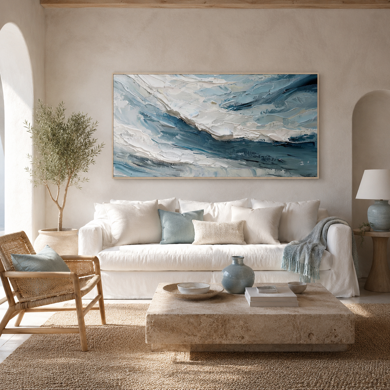 Ocean Drift - hand-painted coastal oil painting on canvas by Realoilart