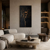 Golden Fracture — hand-painted oil painting on canvas