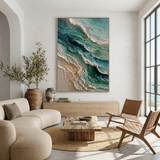 Tidal Layers — hand-painted oil painting on canvas