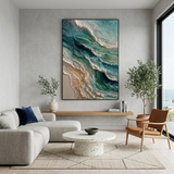 Tidal Layers — hand-painted oil painting on canvas
