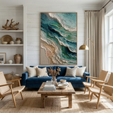 Tidal Layers — hand-painted oil painting on canvas