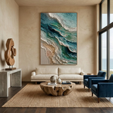 Tidal Layers — hand-painted oil painting on canvas