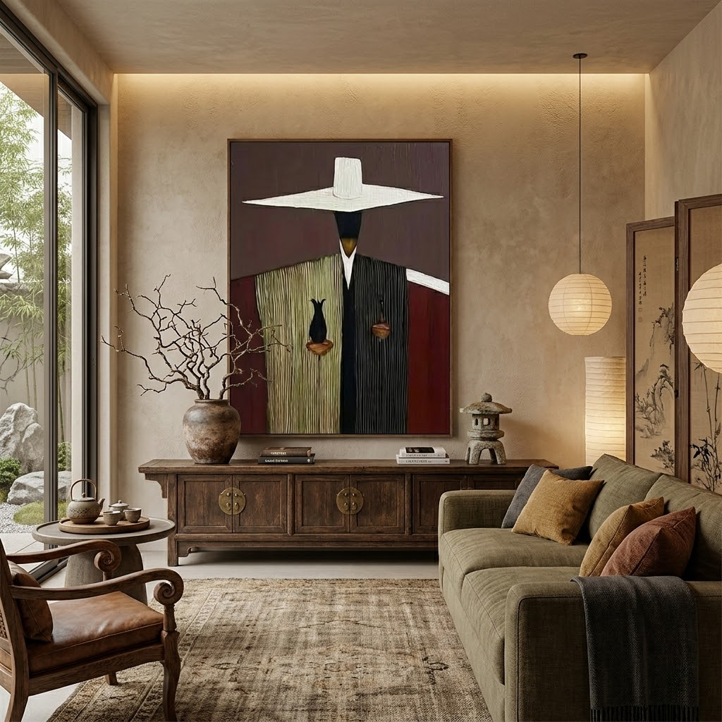 Silent Ceremony - hand-painted portrait oil painting on canvas by Realoilart