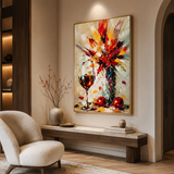 Crimson Burst - hand-painted oil painting on canvas by Realoilart