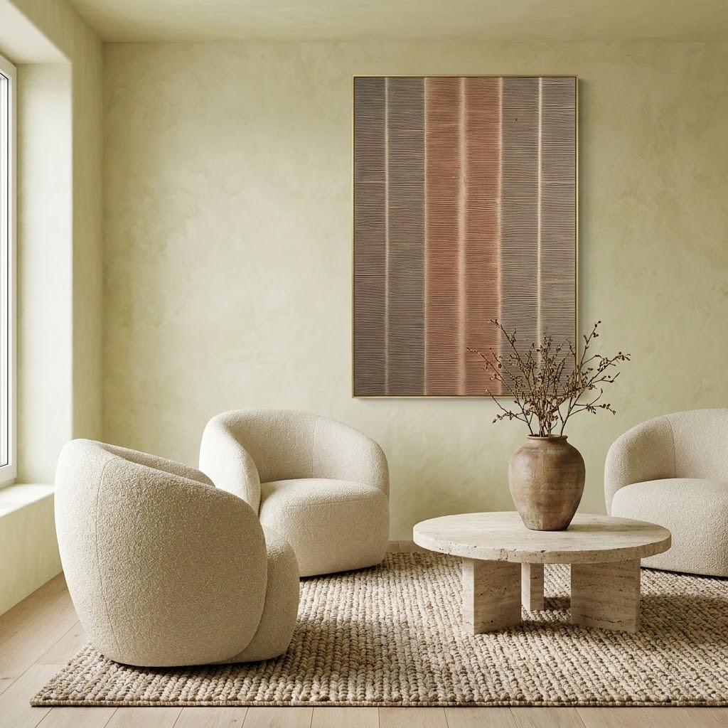 Linear Calm - hand-painted abstract oil painting on canvas detail 4 by Realoilart