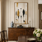 Amber Promenade abstract oil painting, hand-painted on canvas
