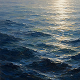 Ocean Shimmer abstract oil painting, hand-painted on canvas