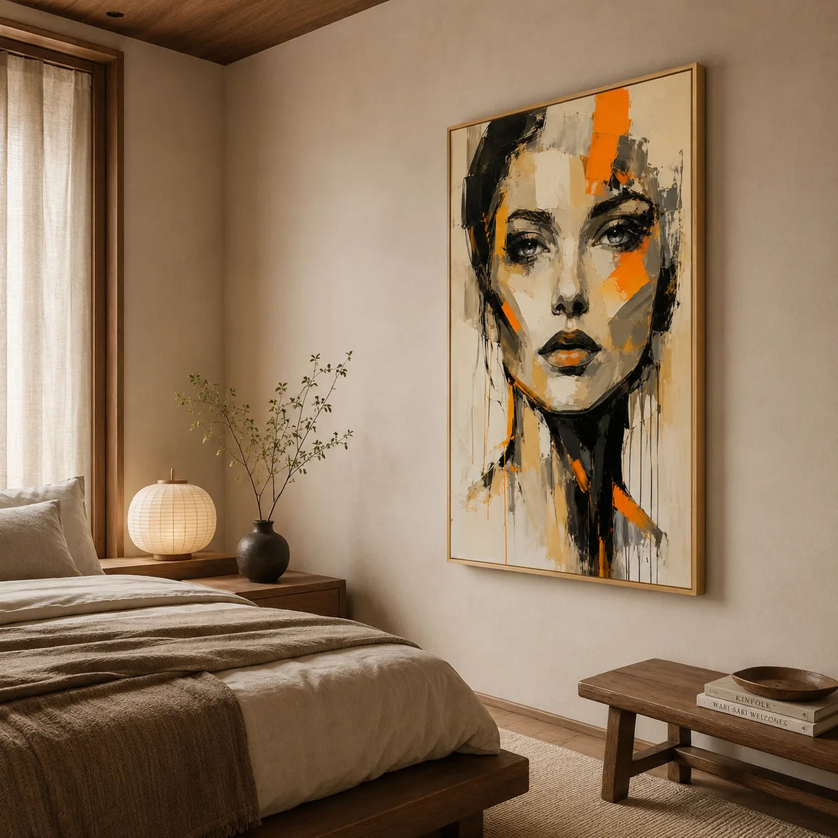 Face in Firelight - hand-painted portrait oil painting on canvas detail 3 by Realoilart