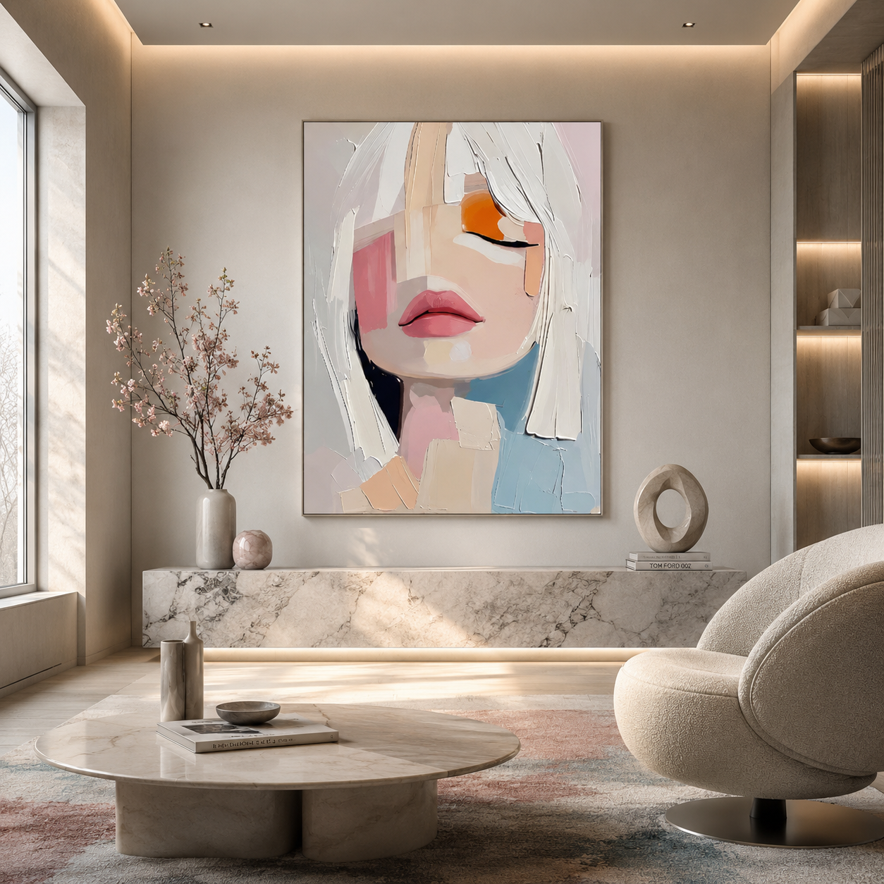 Pastel Muse - hand-painted portrait oil painting on canvas by Realoilart