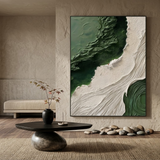 Emerald Flow — hand-painted oil painting on canvas
