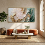 Gilded Tide — hand-painted oil painting on canvas