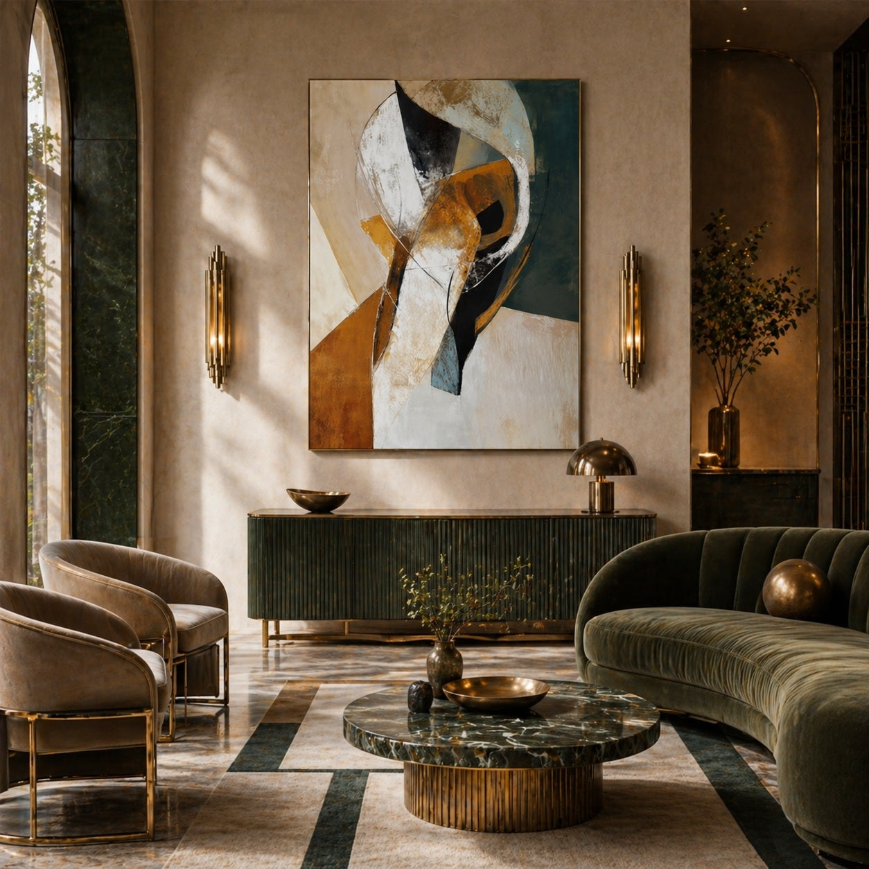 Golden Veil - hand-painted landscape oil painting on canvas by Realoilart