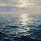 Ocean Shimmer abstract oil painting, hand-painted on canvas