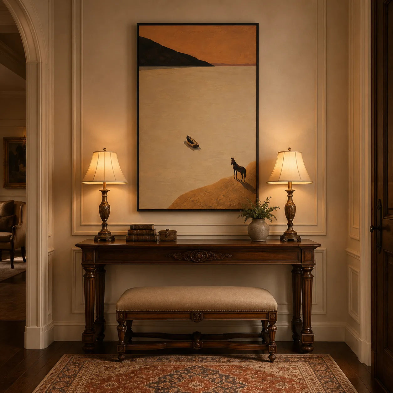 Still Passage - hand-painted horse oil painting on canvas by Realoilart