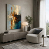 Copper Cove abstract oil painting, hand-painted on canvas