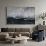 Nocturne Shore abstract oil painting, hand-painted on canvas