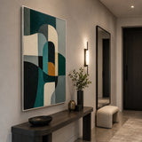 Verdigris Cadence abstract oil painting, hand-painted on canvas