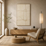 Golden Thread abstract oil painting, hand-painted on canvas