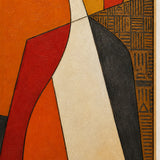 Sienna Silhouette abstract oil painting, hand-painted on canvas