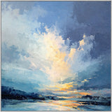 Tidal Glow abstract oil painting, hand-painted on canvas